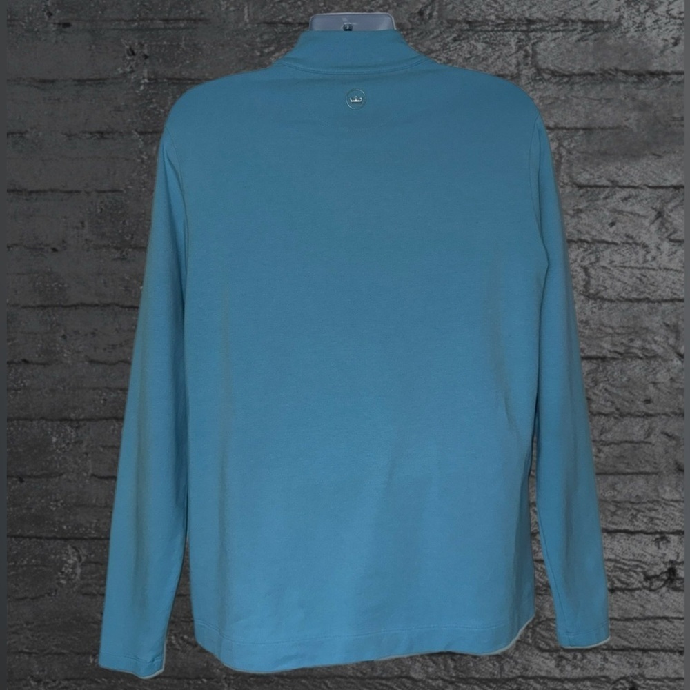 Peter Millar Ace Cotton-Modal Quarter-Zip Pullover Men’s Medium Blue Golf - Picture 10 of 16